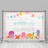 Aperturee - O Fish Ally Summer Undersea Animals Wooden Backdrop